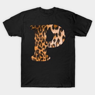 Letter P leopard print T-Shirt